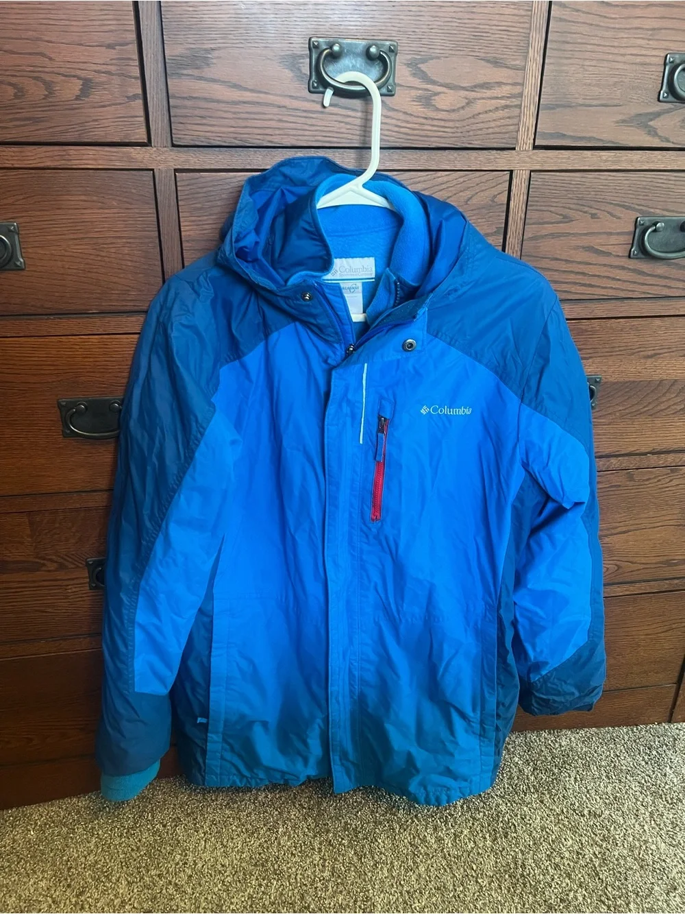 Youth Columbia Blue Two-Tone Hooded Jacket